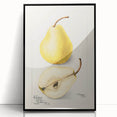 Large abstract wall art featuring assorted fruits in bold colors on black acrylic, framed, ideal for kitchen decor.