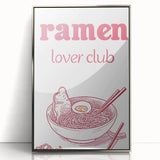 Mid-century modernist art depicting vibrant fruits on a silver-framed acrylic print, suitable for nursery wall art.