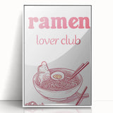 Acrylic print of a modern art wall decor featuring art deco style food illustrations in pastel shades.