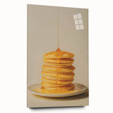 Large abstract wall art of assorted pastries in muted colors on acrylic glass, suitable for bedroom or dining room decor.