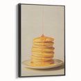 Black and white framed canvas featuring vintage poster art of assorted pastries, ideal for bedroom or kitchen decor.