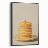 Black and white framed canvas featuring vintage poster art of assorted pastries, ideal for bedroom or kitchen decor.