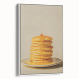 Vintage poster art of colorful pastries on a black background, framed canvas, ideal for extra large living room decor.