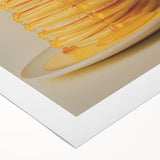 Art deco poster featuring an assortment of pastries in soft beige and brown tones on rolled canvas.