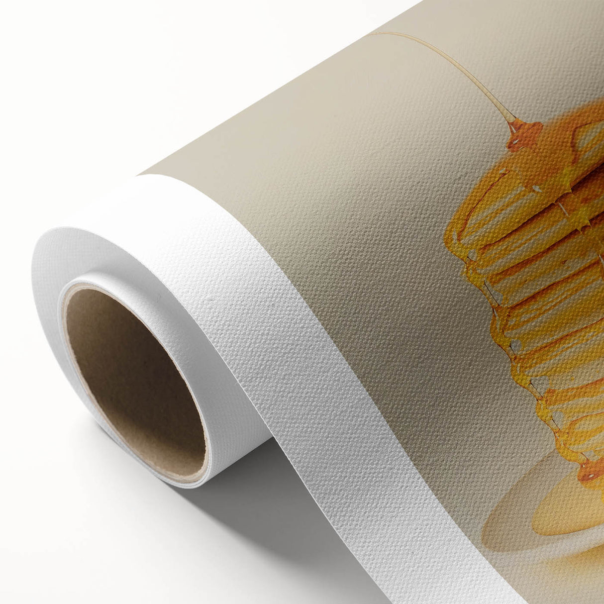 Art deco poster of colorful pastries on rolled canvas, suitable for nursery wall art or dining room decor.