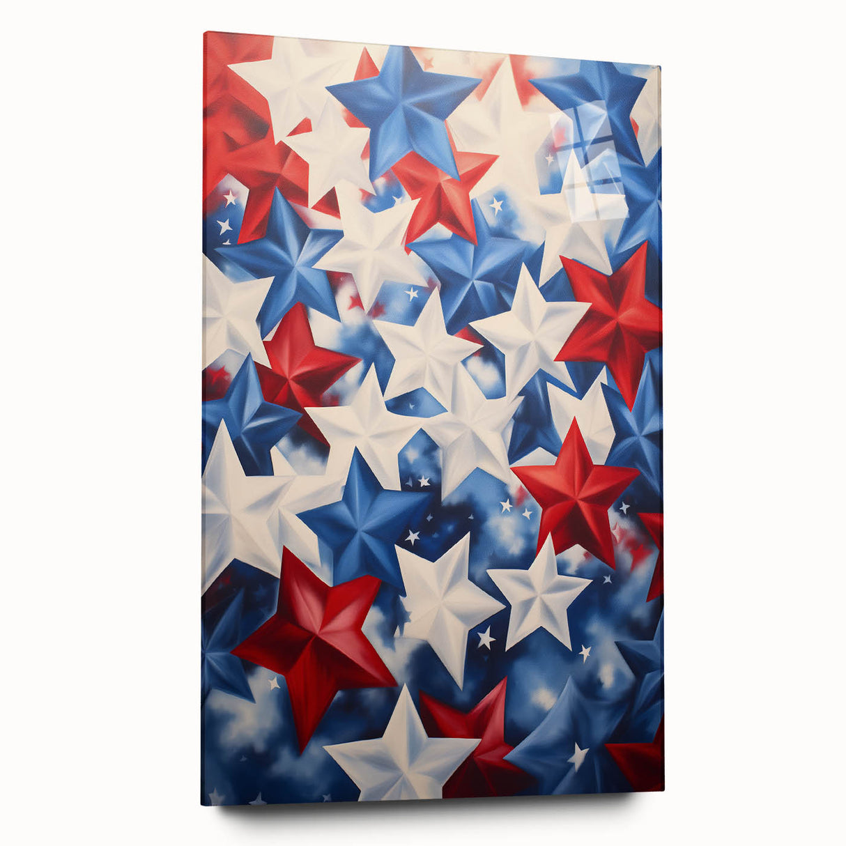 Patriotic Star Pattern - 4th of July Wall Art Decoration