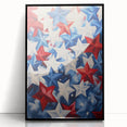 Patriotic Star Pattern - 4th of July Wall Art Decoration