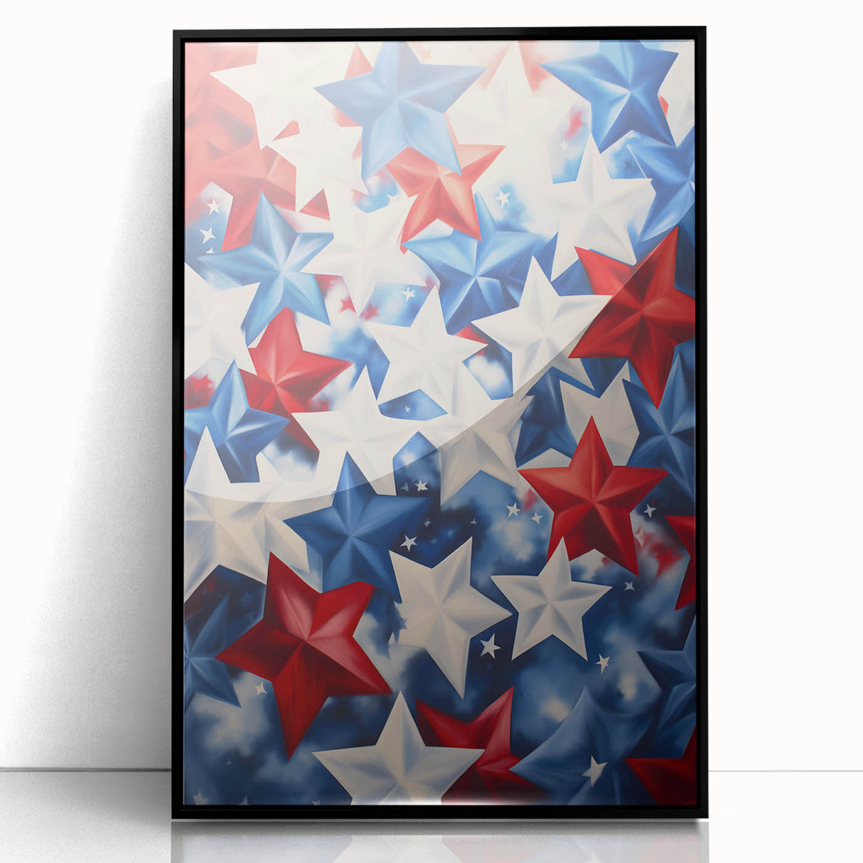 Patriotic Star Pattern - 4th of July Wall Art Decoration