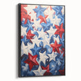 Patriotic Star Pattern - 4th of July Wall Art Decoration