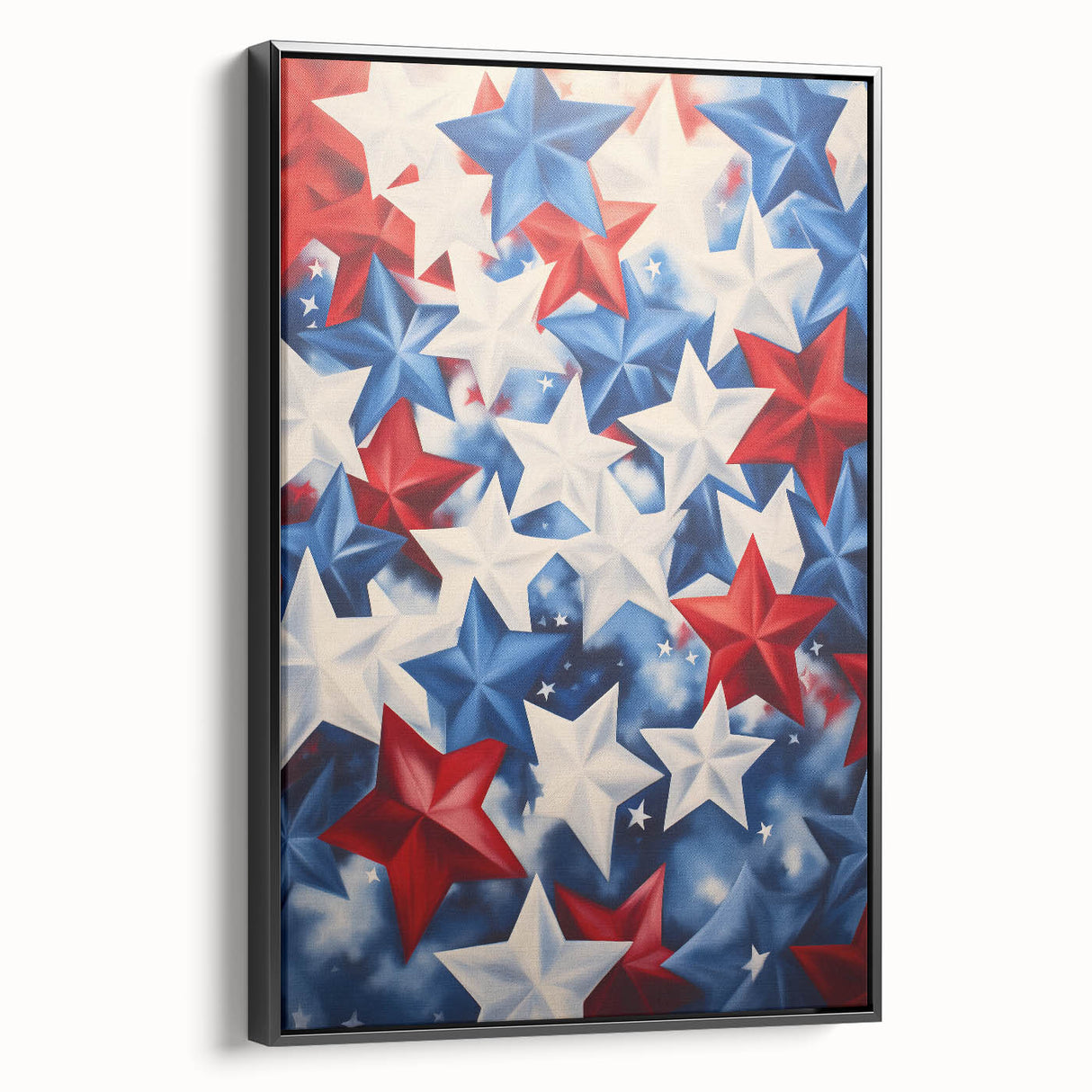 Patriotic Star Pattern - 4th of July Wall Art Decoration