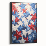 Patriotic Star Pattern - 4th of July Wall Art Decoration