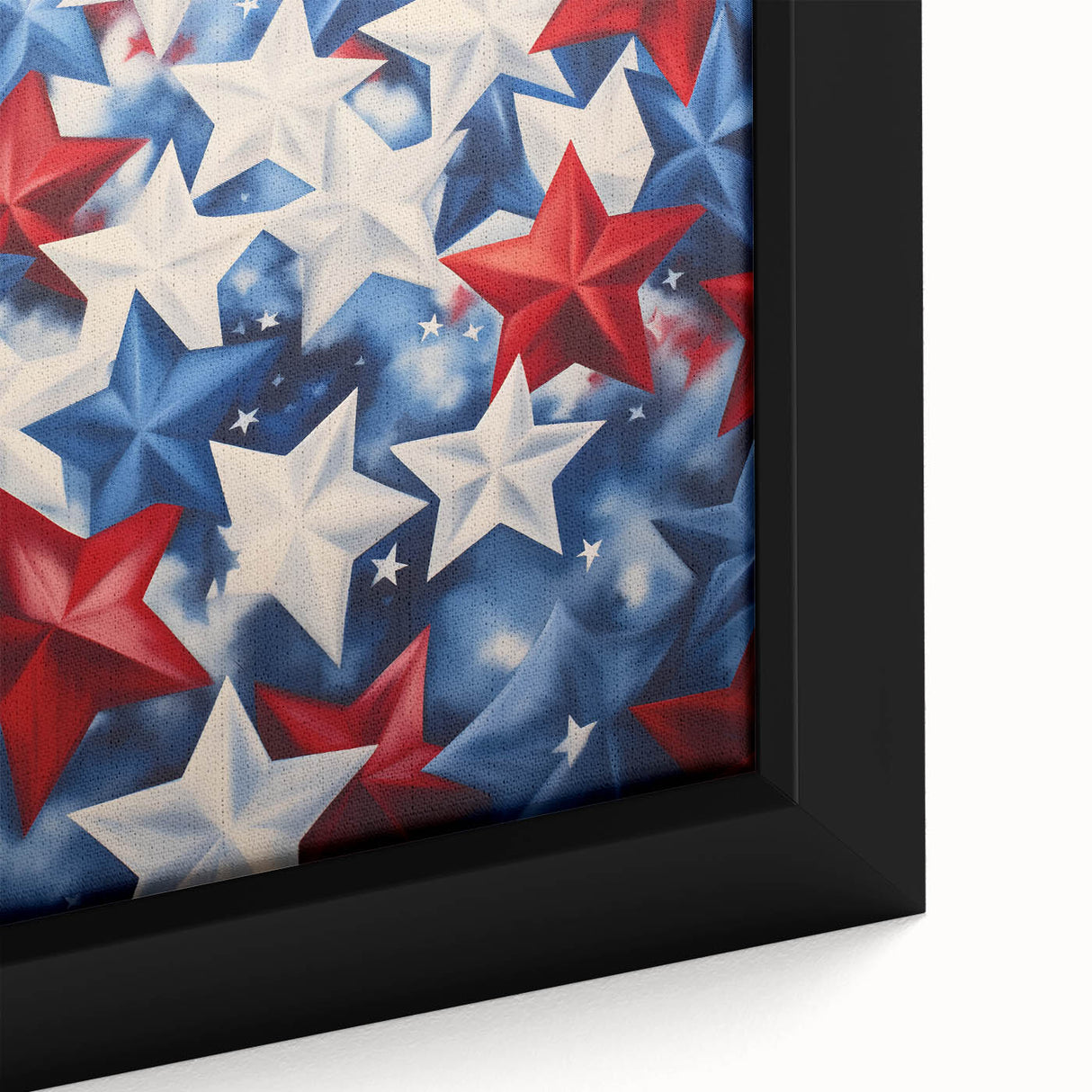 Patriotic Star Pattern - 4th of July Wall Art Decoration