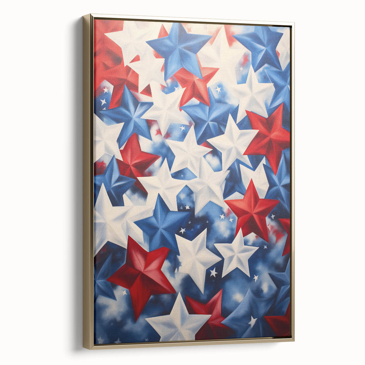 Patriotic Star Pattern - 4th of July Wall Art Decoration
