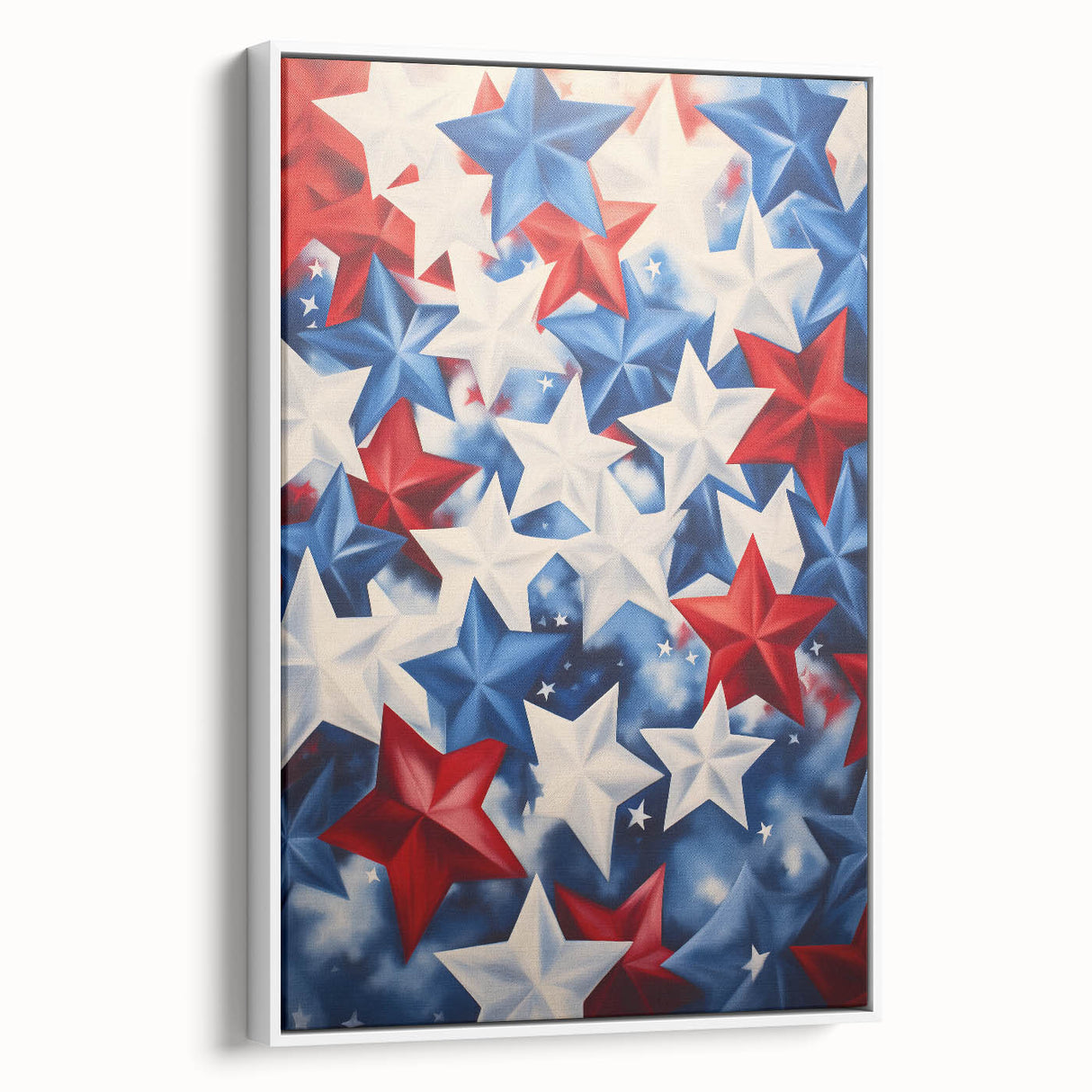 Patriotic Star Pattern - 4th of July Wall Art Decoration