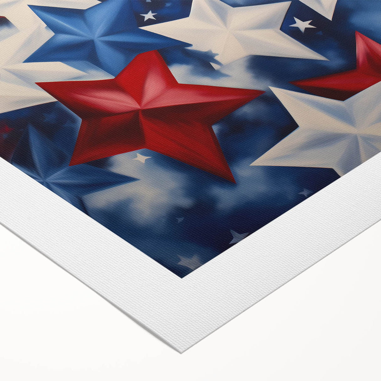 Patriotic Star Pattern - 4th of July Wall Art Decoration
