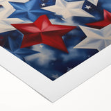 Patriotic Star Pattern - 4th of July Wall Art Decoration