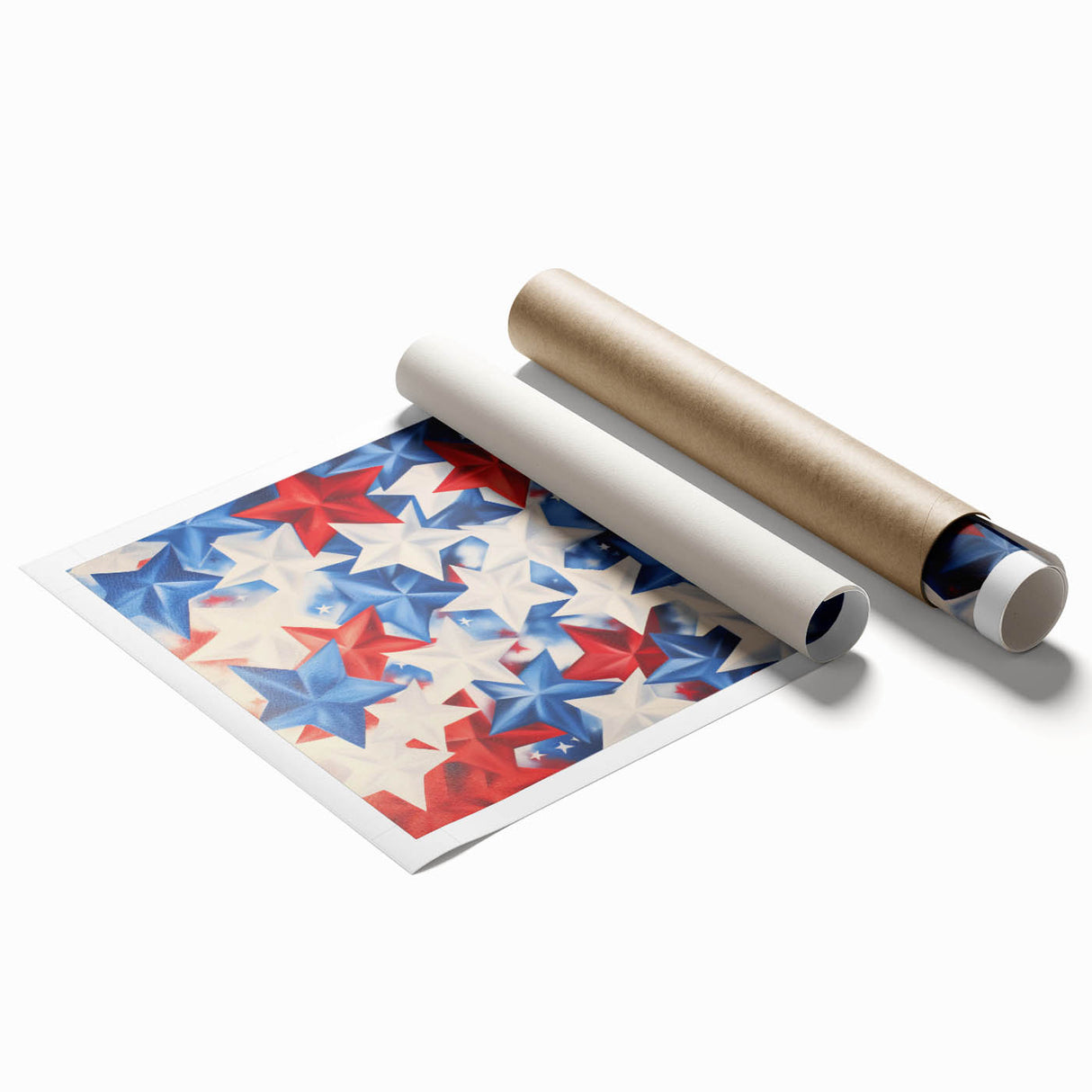 Patriotic Star Pattern - 4th of July Wall Art Decoration