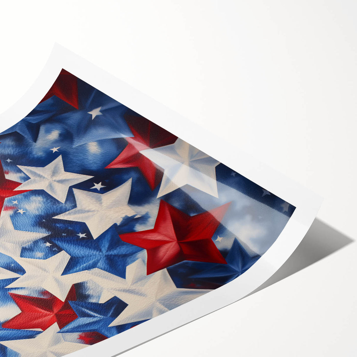 Patriotic Star Pattern - 4th of July Wall Art Decoration