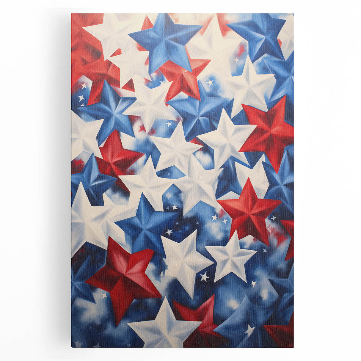 Patriotic Star Pattern - 4th of July Wall Art Decoration