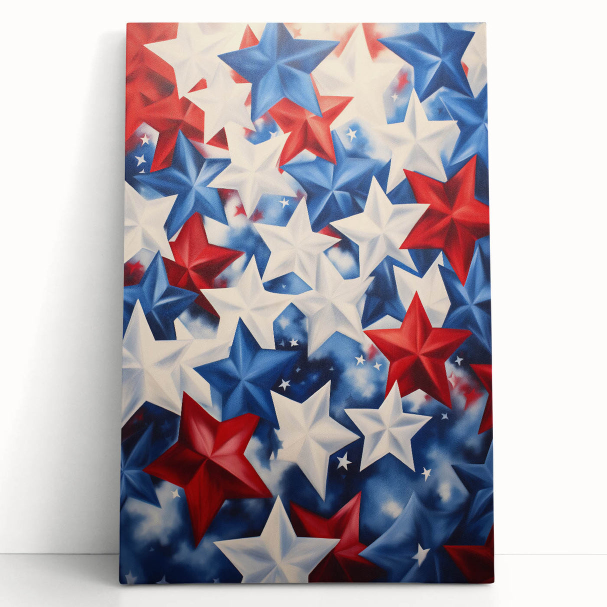 Patriotic Star Pattern - 4th of July Wall Art Decoration