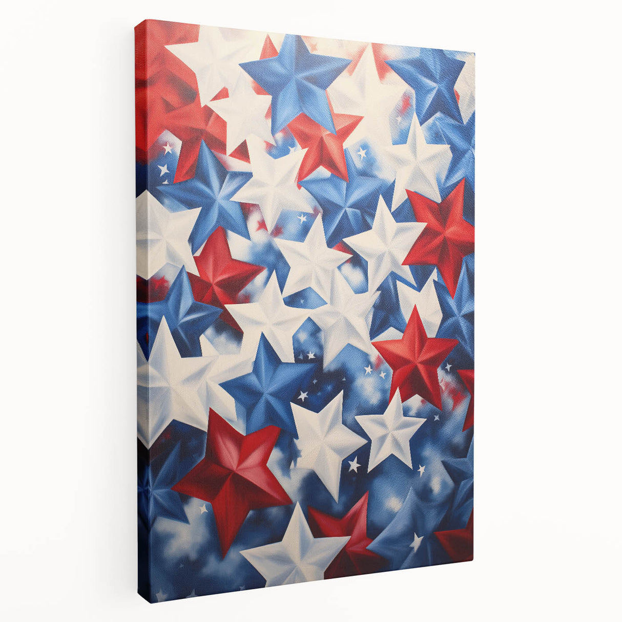 Patriotic Star Pattern - 4th of July Wall Art Decoration
