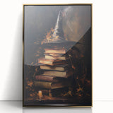 Witch’s Hat and Books Halloween Wall Art - Gothic Oil Painting