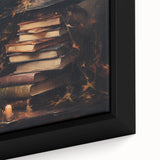 Witch’s Hat and Books Halloween Wall Art - Gothic Oil Painting