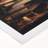 Witch’s Hat and Books Halloween Wall Art - Gothic Oil Painting