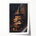 Witch’s Hat and Books Halloween Wall Art - Gothic Oil Painting
