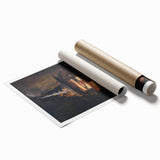 Witch’s Hat and Books Halloween Wall Art - Gothic Oil Painting