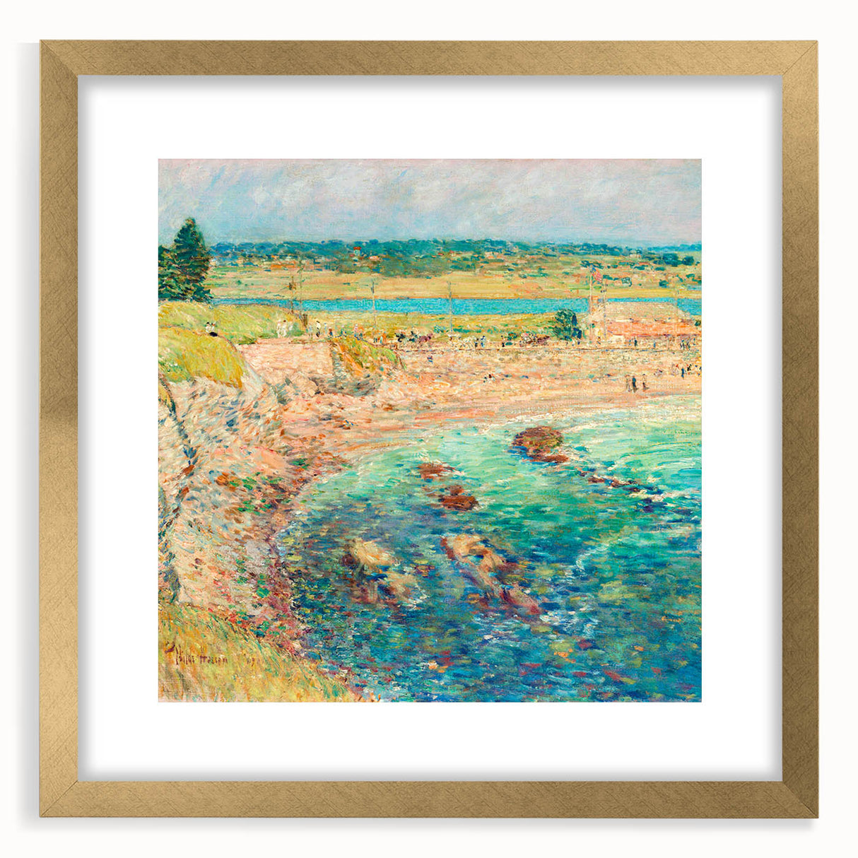 Childe Hassam's Bailey’s Beach - Impressionist Coastal Landscape Print
