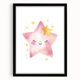 Smiling Star Girls Room Wall Art – Celestial Nursery Print