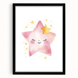 Smiling Star Girls Room Wall Art – Celestial Nursery Print
