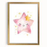 Smiling Star Girls Room Wall Art – Celestial Nursery Print