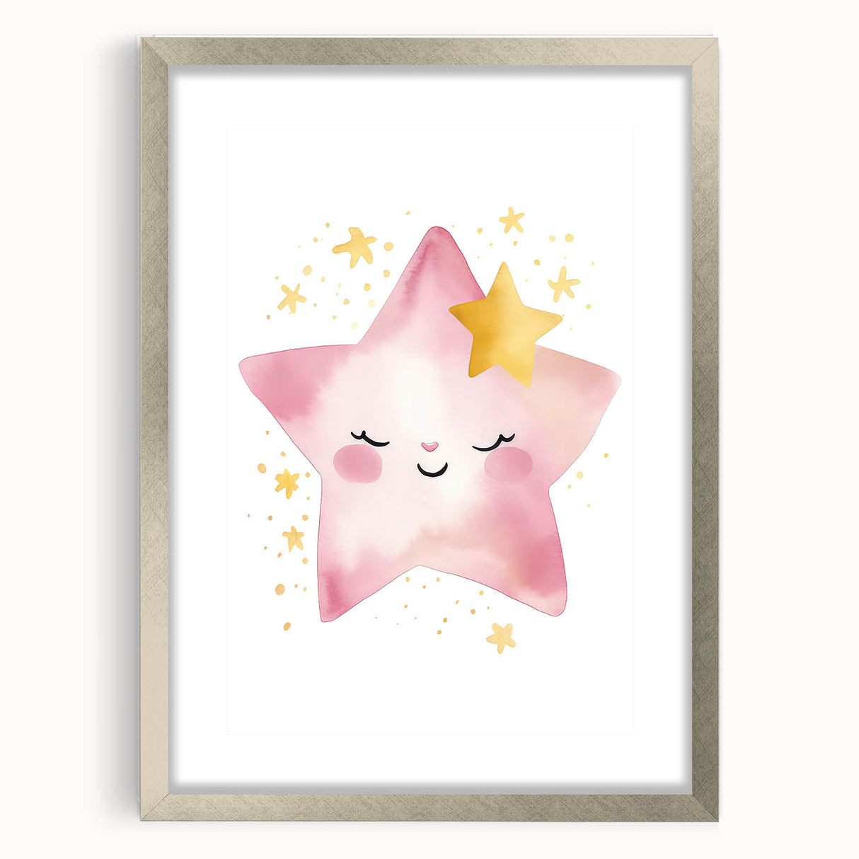 Smiling Star Girls Room Wall Art – Celestial Nursery Print