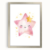 Smiling Star Girls Room Wall Art – Celestial Nursery Print