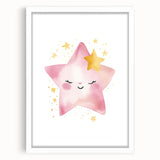 Smiling Star Girls Room Wall Art – Celestial Nursery Print