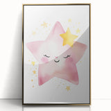 Smiling Star Girls Room Wall Art – Celestial Nursery Print