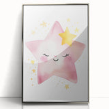 Smiling Star Girls Room Wall Art – Celestial Nursery Print