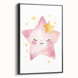 Smiling Star Girls Room Wall Art – Celestial Nursery Print