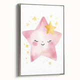 Smiling Star Girls Room Wall Art – Celestial Nursery Print