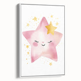 Smiling Star Girls Room Wall Art – Celestial Nursery Print