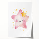Smiling Star Girls Room Wall Art – Celestial Nursery Print