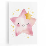 Smiling Star Girls Room Wall Art – Celestial Nursery Print