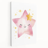 Smiling Star Girls Room Wall Art – Celestial Nursery Print