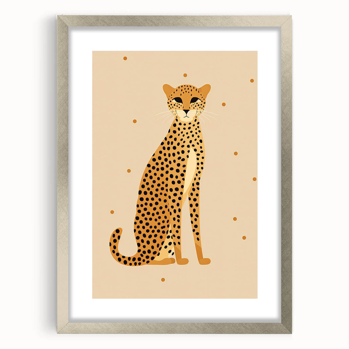 Framed Canvas Art for Children - Cheetah Nursery Wall Print