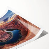 Landscape print showcasing vibrant canyons with rich earthy tones, rolled and ready for framing, perfect for home decor or office enhancement.