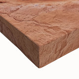 Close-up of a stretched canvas artwork showcasing a vibrant landscape of canyons, featuring rich earthy tones and intricate details, perfect for home decor enhancement.