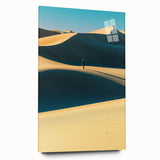 Acrylic glass artwork showcasing serene sand dunes with gentle waves, highlighting soft beige and golden tones, perfect for modern decor and landscape enthusiasts.