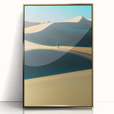 Framed acrylic artwork showcasing golden sand dunes under a vibrant sunset, perfect for modern home decor. Ideal for adding warmth and elegance to any space.